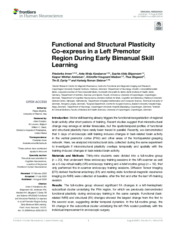(PDF) Functional and Structural Plasticity Co-express in a Left ...