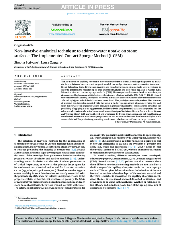 (PDF) Non-invasive analytical technique to address water uptake on ...