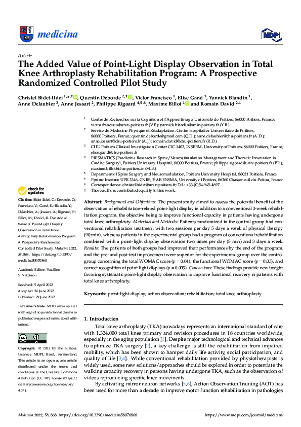 (PDF) The Added Value of Point-Light Display Observation in Total Knee ...