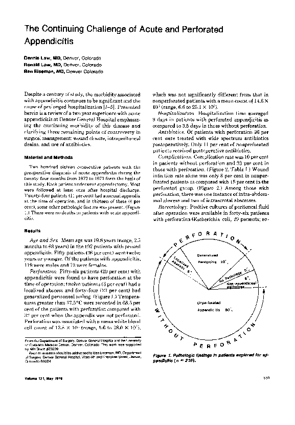 (PDF) The continuing challenge of acute and perforated appendicitis