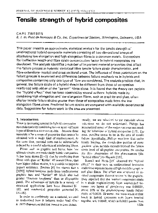 (PDF) Tensile strength of hybrid composites