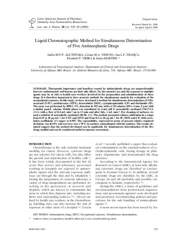 (PDF) Liquid chromatographic method for simultaneous determination of ...