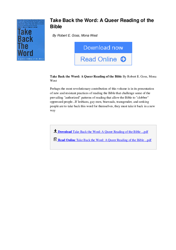  pdf take back the word a queer reading of the bible