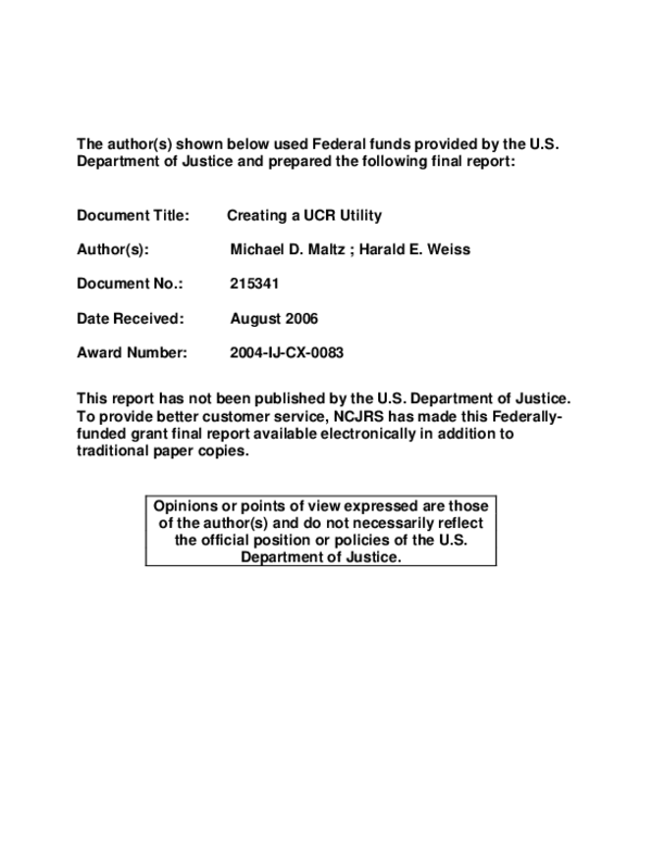 (PDF) Document Title: Creating a UCR Utility