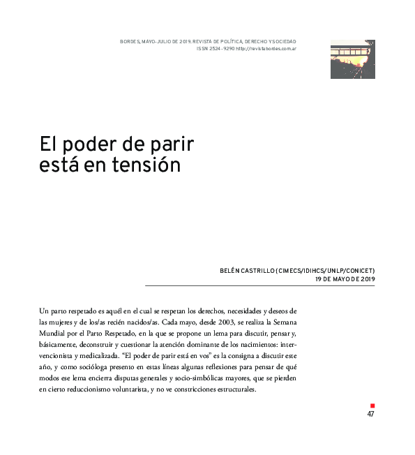 (PDF) El poder de parir está en tensión