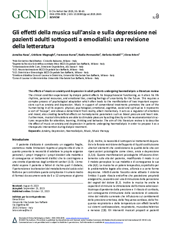 (PDF) The effects of music on anxiety and depression in adult patients ...