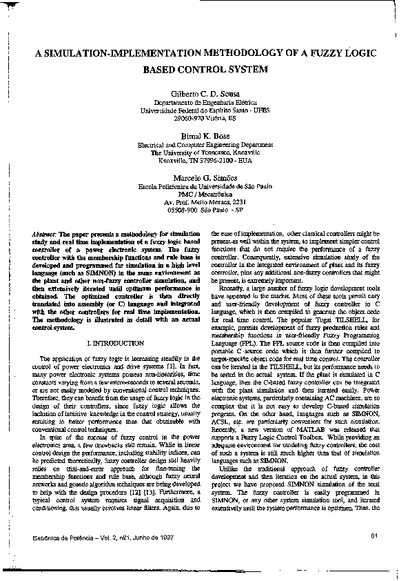 (PDF) A simulation-implementation methodology of a fuzzy logic based ...