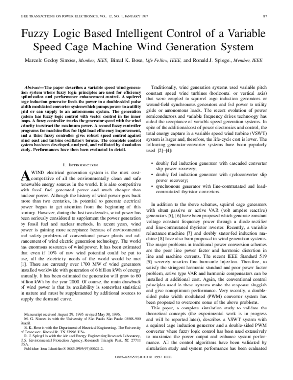 (PDF) Fuzzy logic based intelligent control of a variable speed cage ...