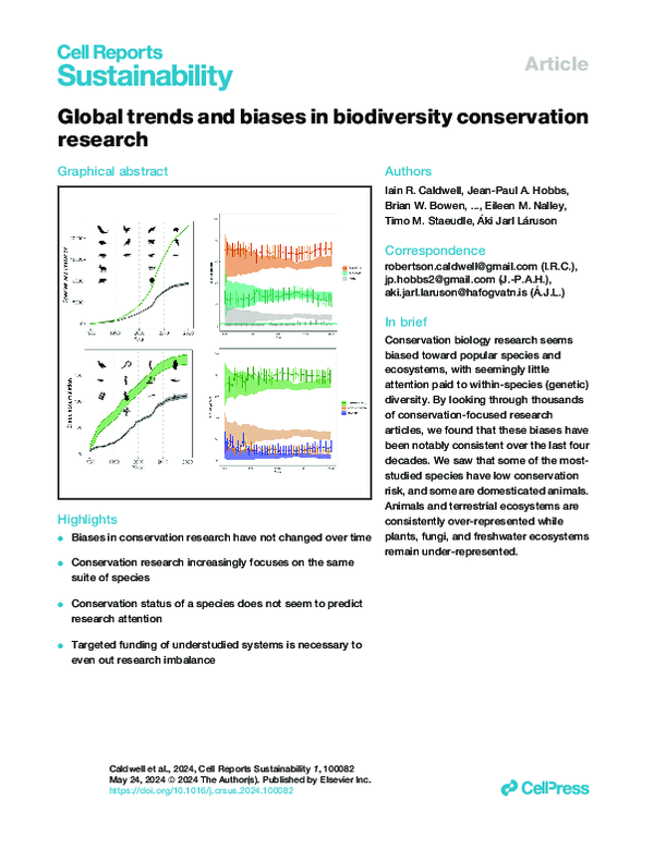 (PDF) Global trends and biases in biodiversity conservation research