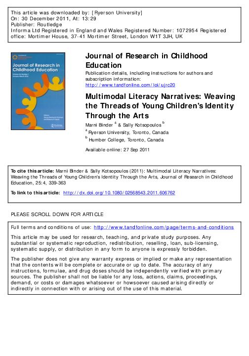 (PDF) Multimodal literacy narratives: Weaving the threads of young ...