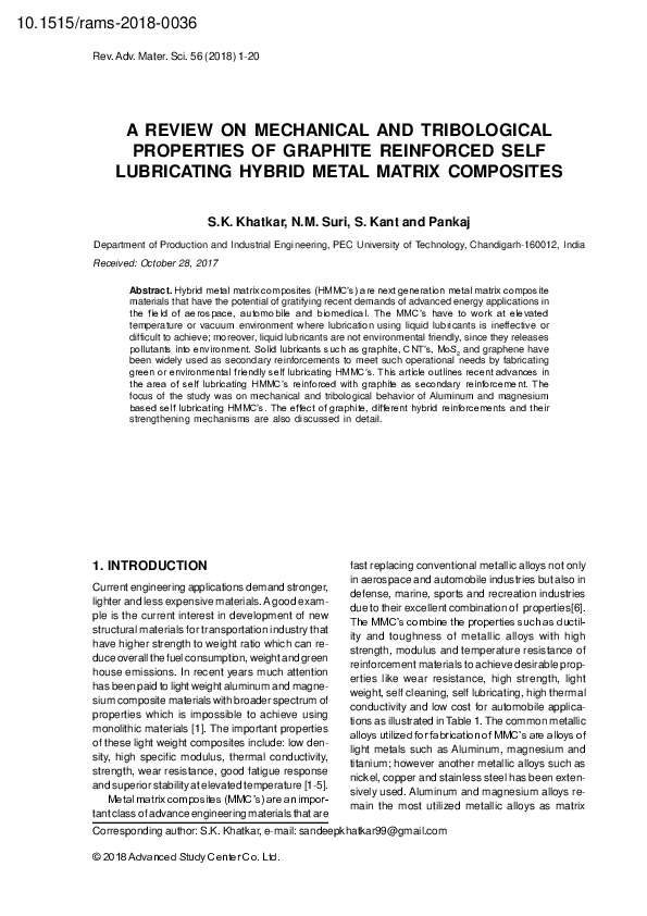 (PDF) A Review on Mechanical and Tribological Properties of Graphite ...