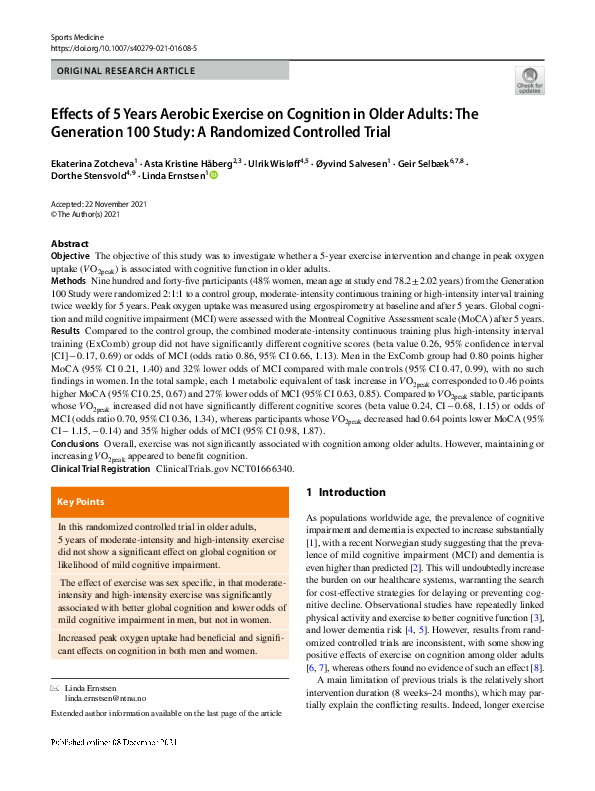 (PDF) Effects of 5 Years Aerobic Exercise on Cognition in Older Adults ...