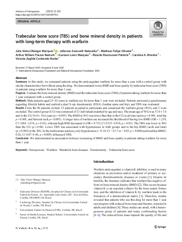 (PDF) Trabecular bone score (TBS) and bone mineral density (BMD ...