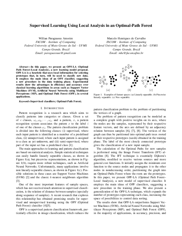 (PDF) Supervised Learning Using Local Analysis in an Optimal-Path Forest