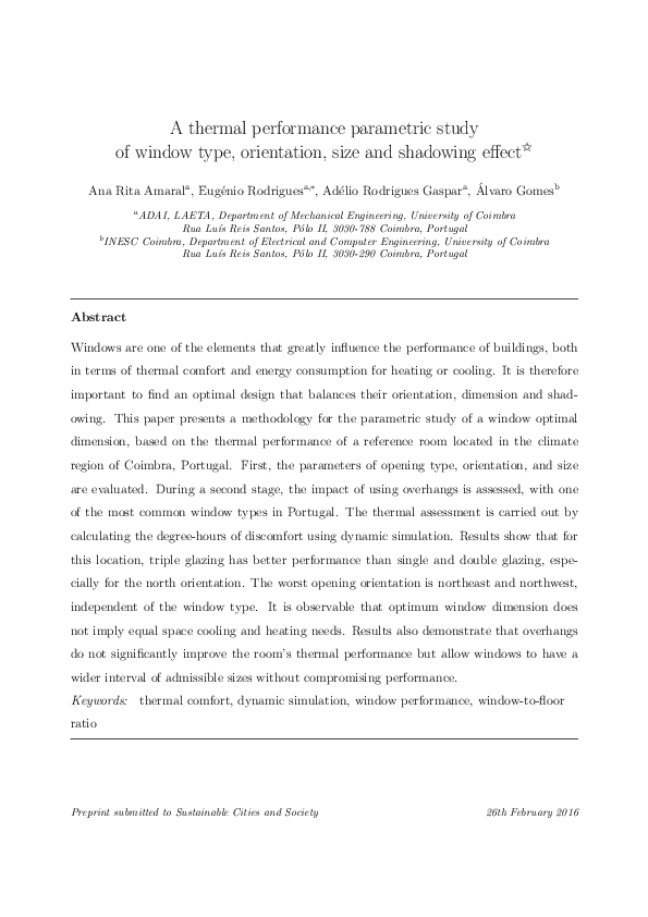 (PDF) A thermal performance parametric study of window type ...