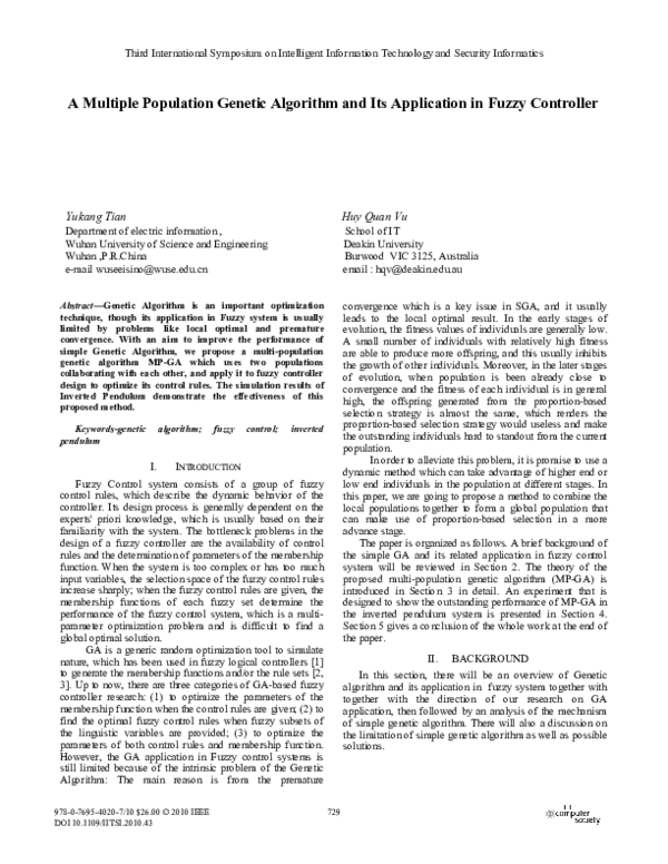 (PDF) A Multiple Population Genetic Algorithm and its Application in ...