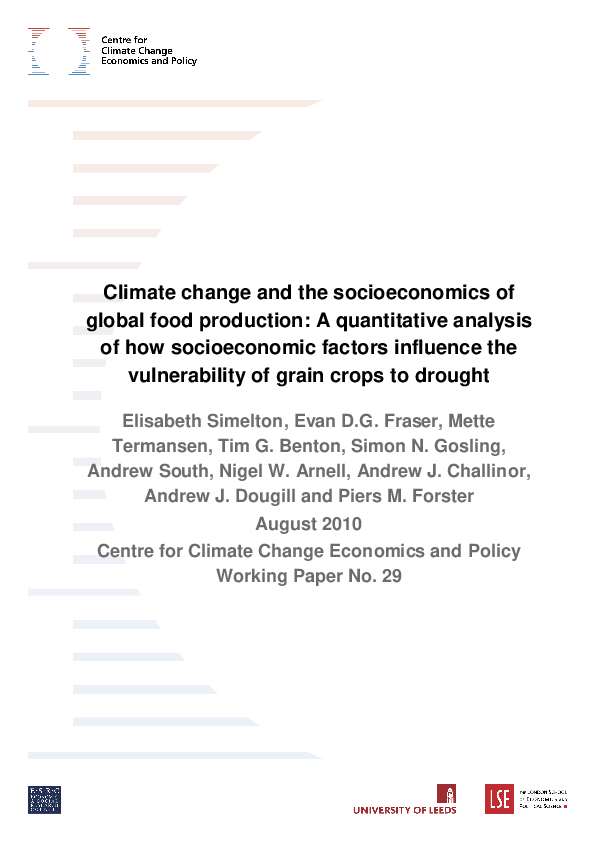 (PDF) The socioeconomics of food crop production and climate change ...