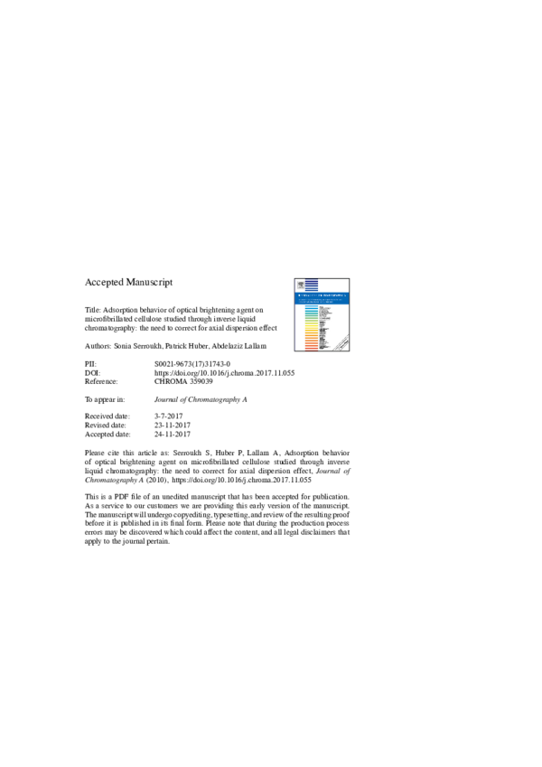 (PDF) Adsorption behavior of optical brightening agent on ...