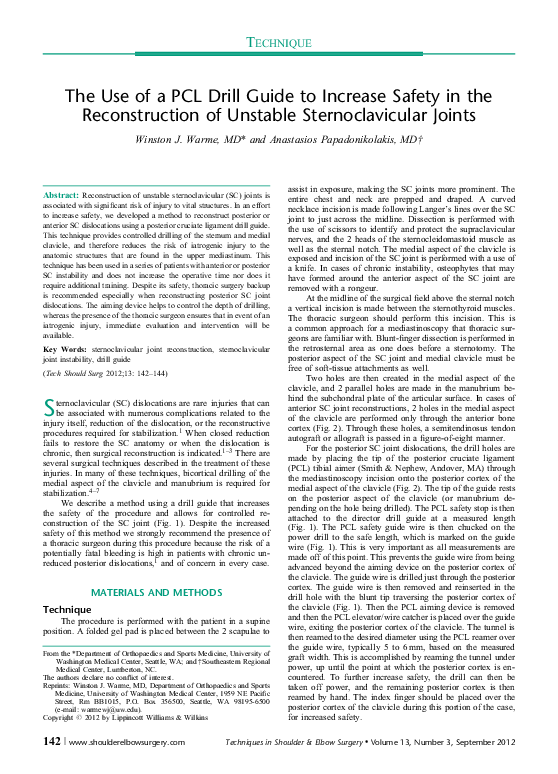 (PDF) The Use of a PCL Drill Guide to Increase Safety in the ...