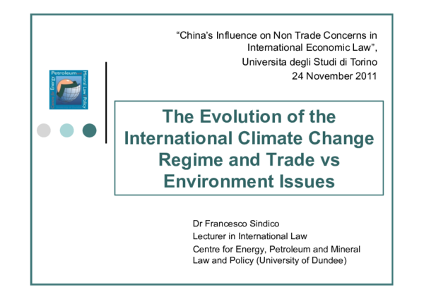 (PDF) The Evolution of the International Climate Change Regime and ...