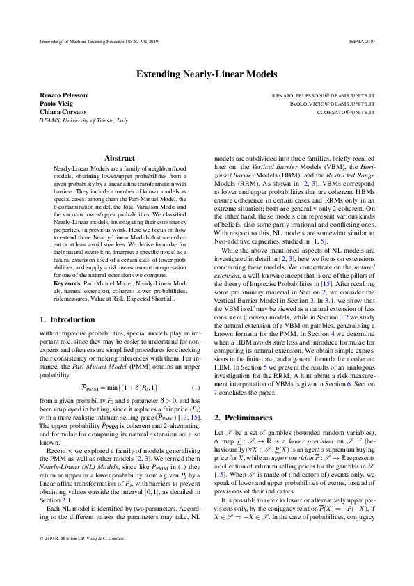 (PDF) Extending Nearly-Linear Models