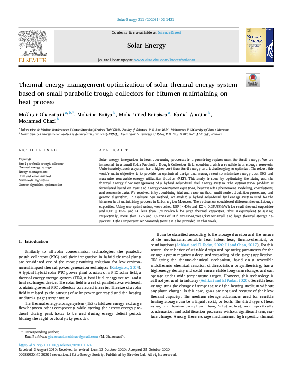 (PDF) Thermal energy management optimization of solar thermal energy ...