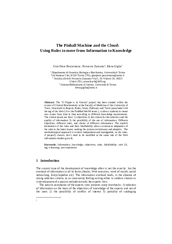 (PDF) The Pinball Machine and the Cloud: Using Rules to move from ...