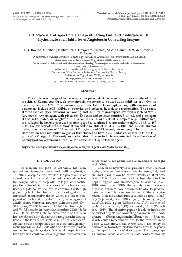 (PDF) Extraction of Collagen from the Skin of Kacang Goat and ...
