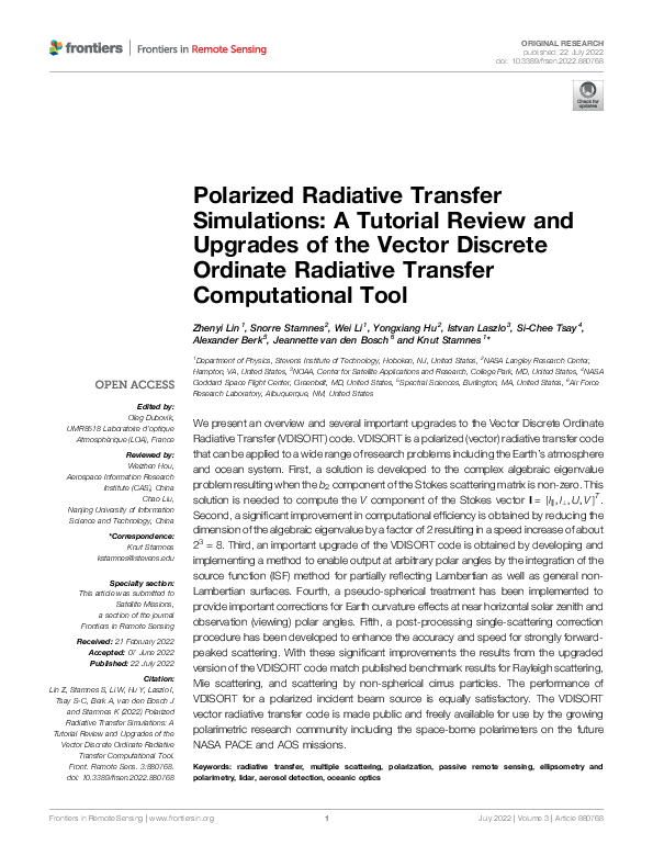 (PDF) Polarized Radiative Transfer Simulations: A Tutorial Review and ...