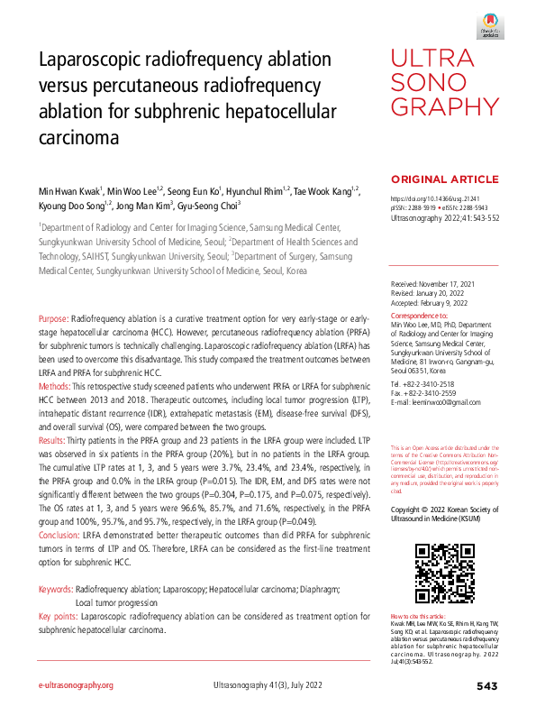 (PDF) Laparoscopic radiofrequency ablation versus percutaneous ...
