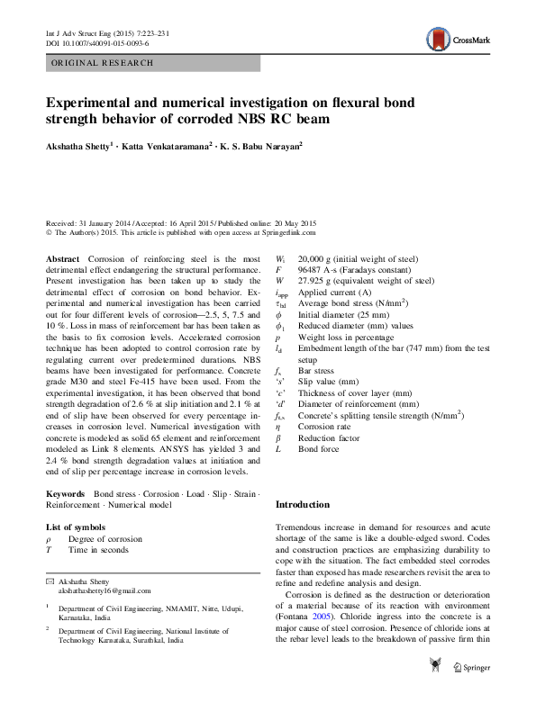 (PDF) Experimental and numerical investigation on flexural bond ...