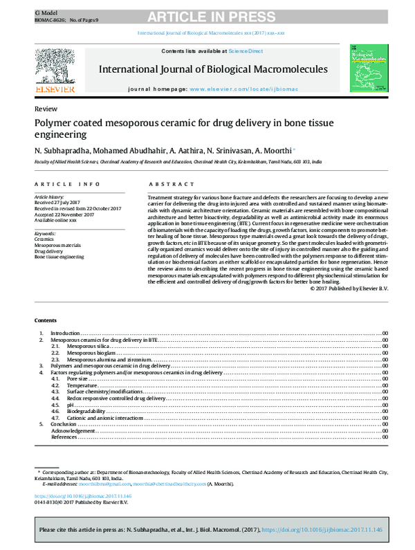 (PDF) Polymer coated mesoporous ceramic for drug delivery in bone ...