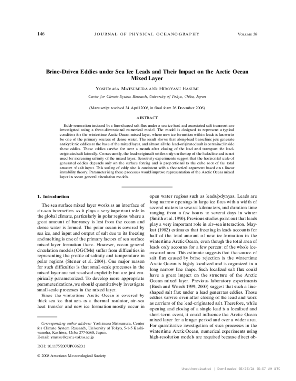 (PDF) Brine-Driven Eddies under Sea Ice Leads and Their Impact on the ...