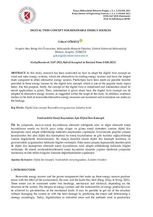 (PDF) Digital Twin Concept for Renewable Energy Sources
