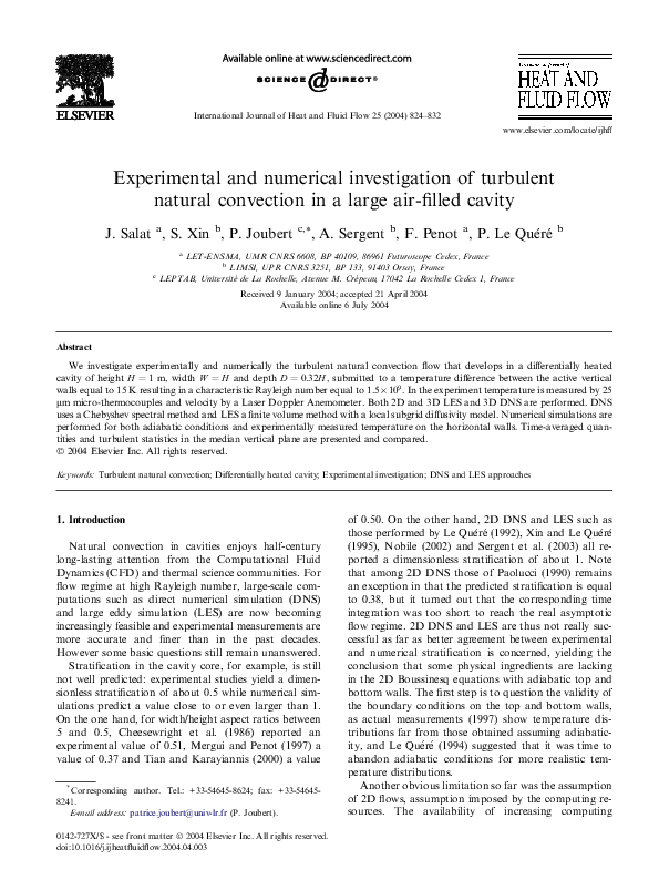 (PDF) Experimental and numerical investigation of turbulent natural ...
