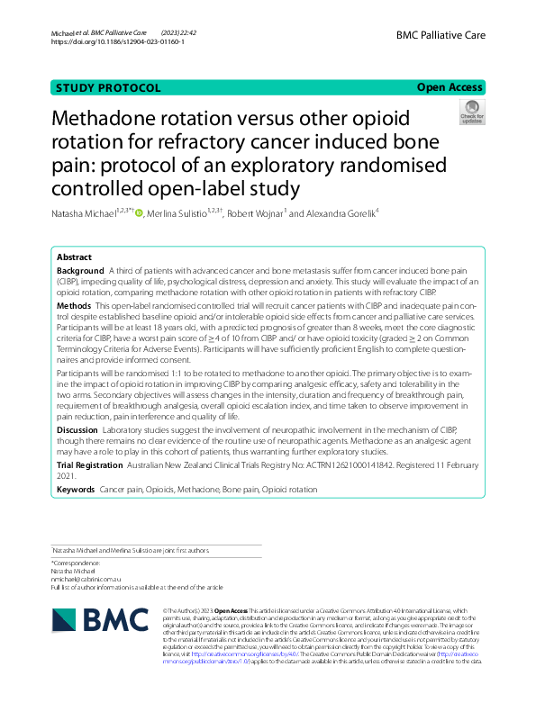 (PDF) Methadone rotation versus other opioid rotation for refractory ...