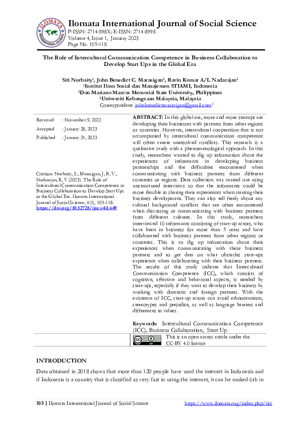 (PDF) The Role of Intercultural Communication Competence in Business ...