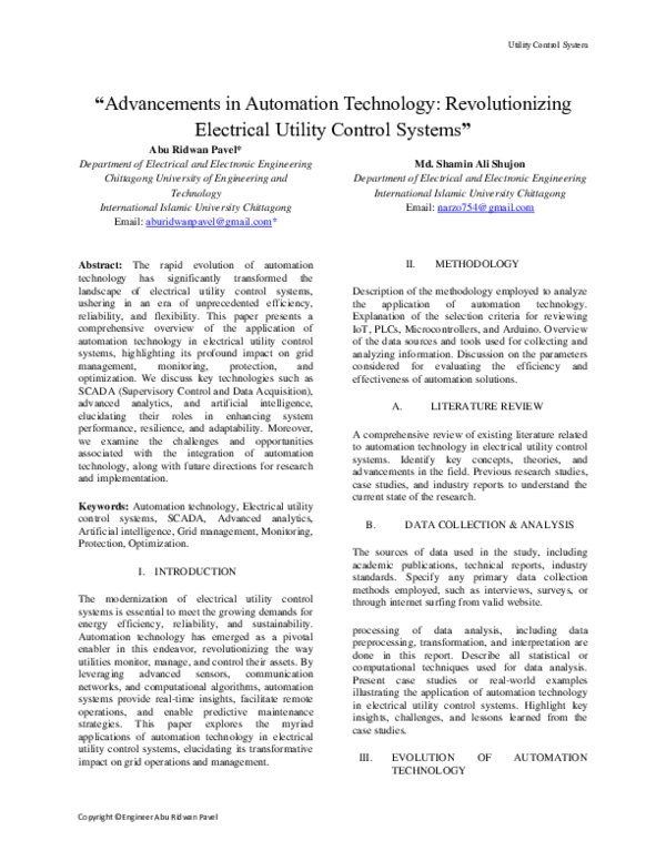 (PDF) Advancements in Automation Technology: Revolutionizing Electrical ...
