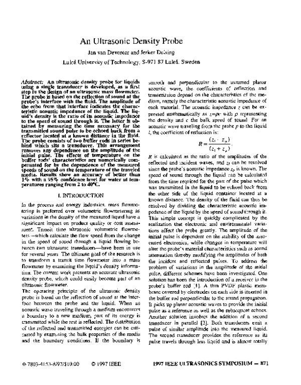 (PDF) An ultrasonic density probe