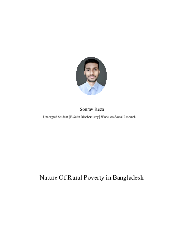 (PDF) Nature Of Rural Poverty in Bangladesh