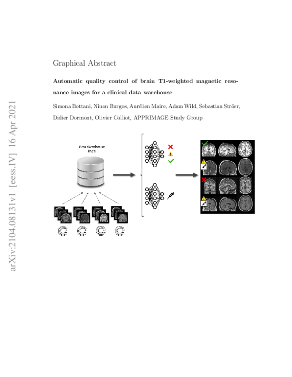 (PDF) Automatic quality control of brain T1-weighted magnetic resonance ...