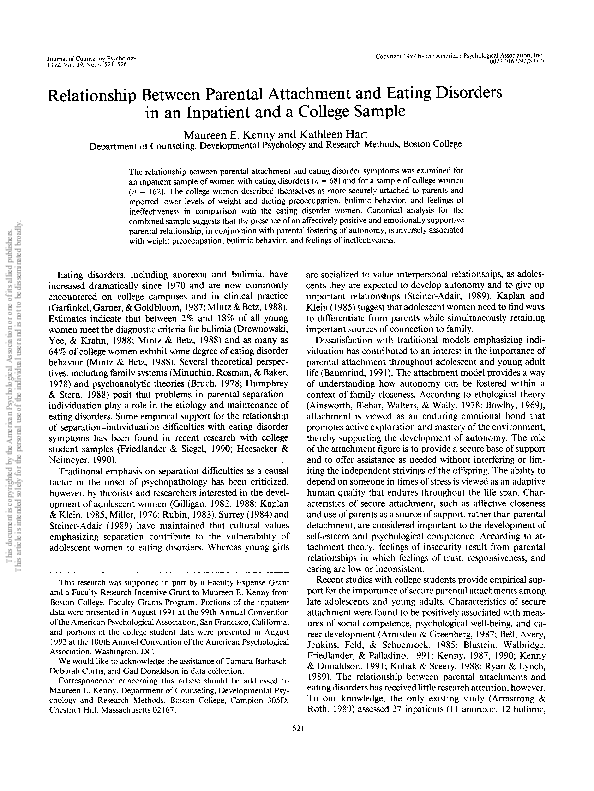 (PDF) The Relationship Between Parental Attachment and Career ...