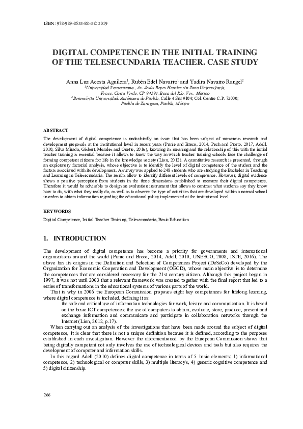 (PDF) Digital Competence in the Initial Training of the Telesecundaria ...