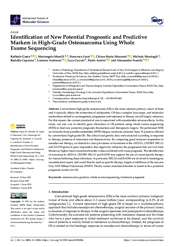 (PDF) Identification of New Potential Prognostic and Predictive Markers ...