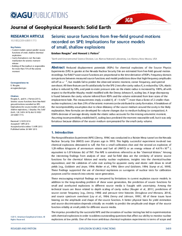 (PDF) Seismic source functions from free‐field ground motions recorded ...