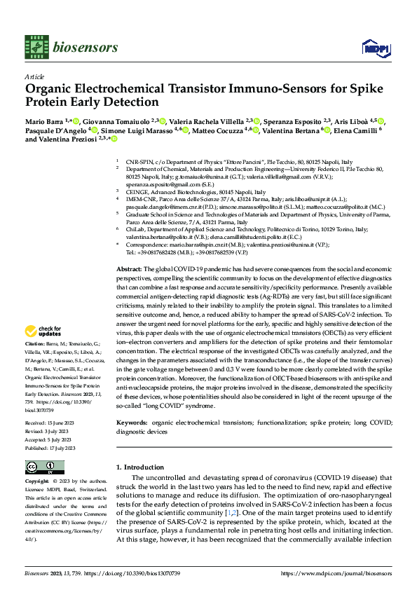 (PDF) Organic Electrochemical Transistor Immuno-Sensors for Spike ...