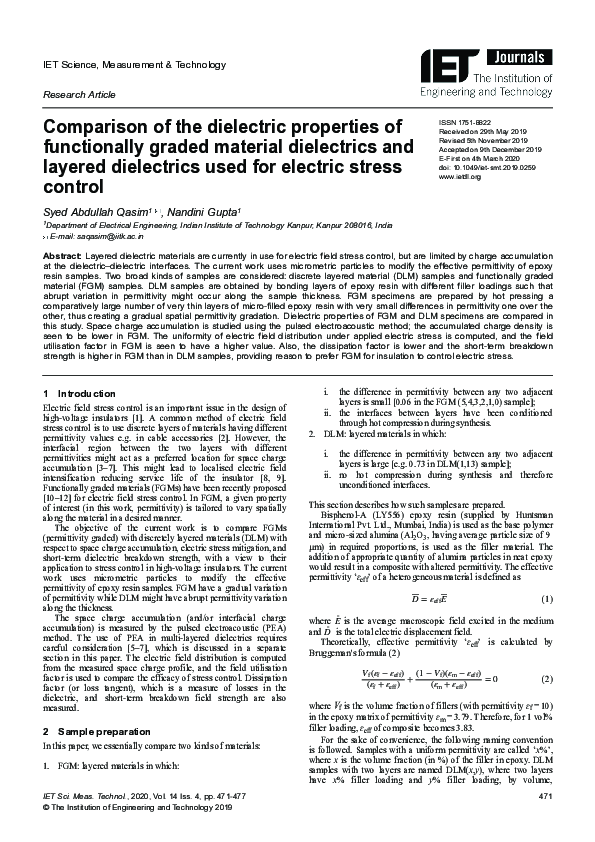(PDF) Comparison of the dielectric properties of functionally graded ...