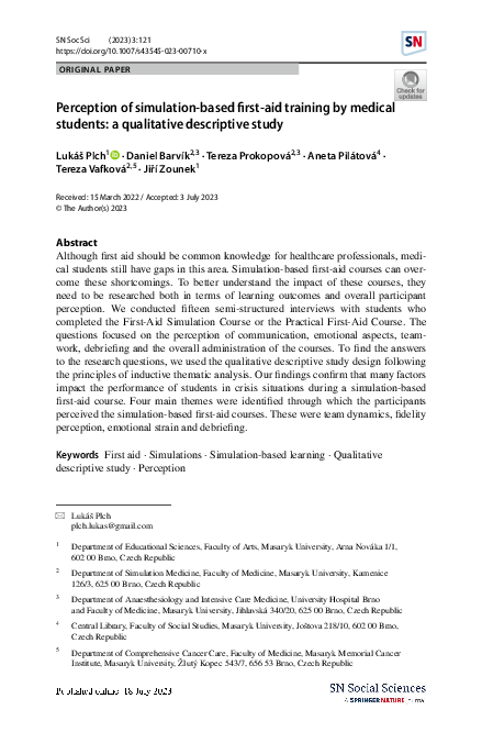 (PDF) Perception of simulation-based first-aid training by medical ...