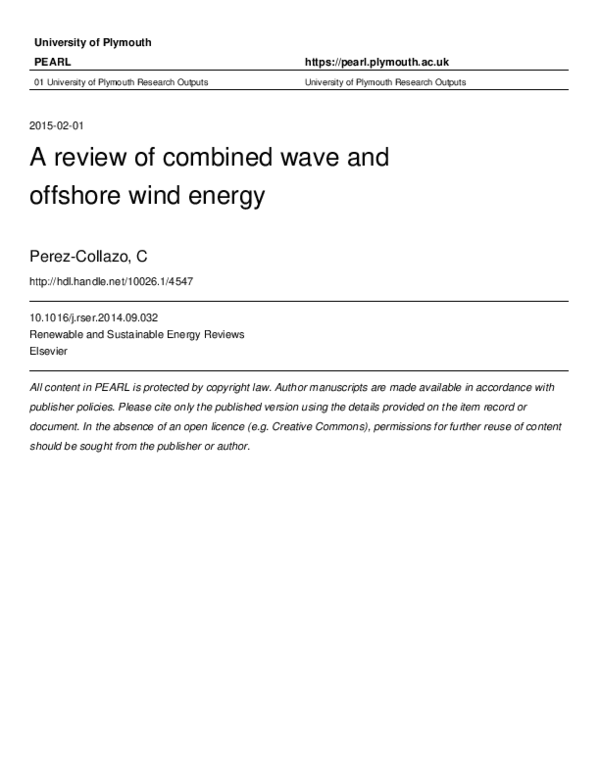 (PDF) A review of combined wave and offshore wind energy