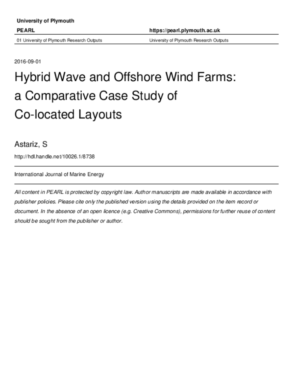 (PDF) Hybrid wave and offshore wind farms: A comparative case study of ...